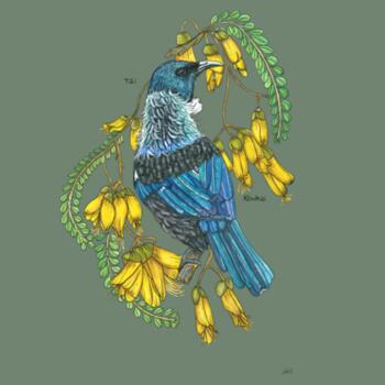 Tui + Kowhai - AS Colour Womens Mali Tee Design