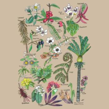 NZ Native Flora  - AS Colour Womens Maple Tee Design