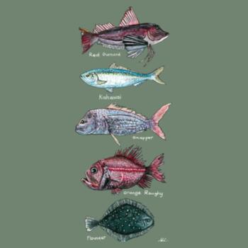 NZ Native Fish - AS Colour Womens Maple Tee Design