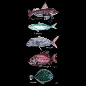 NZ Native Fish - AS Colour Womens Mali Tee Design