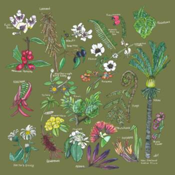NZ Native Flora  - AS Colour Carrie Tote Bag  Design