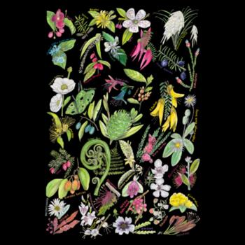 NZ Botanicals - Black Tea Towel Design