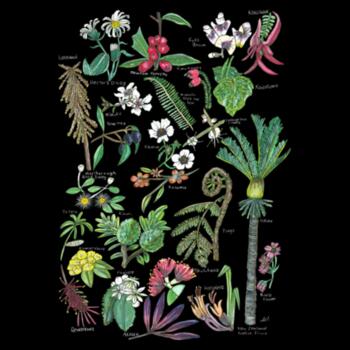 NZ Native Flora - AS Colour Womens Crew Sweater Design