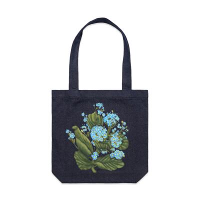 Chatham Island Forget me not  - AS Colour Denim Carrie Tote Thumbnail