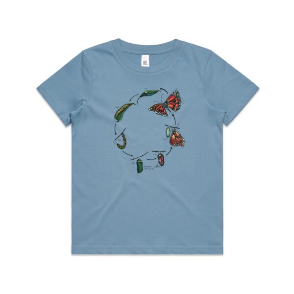 Monarch Life Cycle - AS Colour Kids Youth T shirt Thumbnail