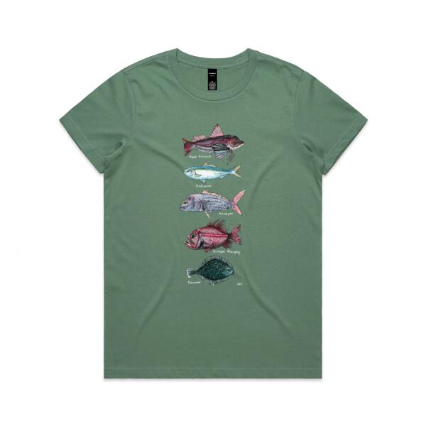 NZ Native Fish - AS Colour Womens Maple Tee Thumbnail