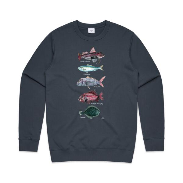 NZ Native Fish - AS Colour Mens Crew Sweater Thumbnail
