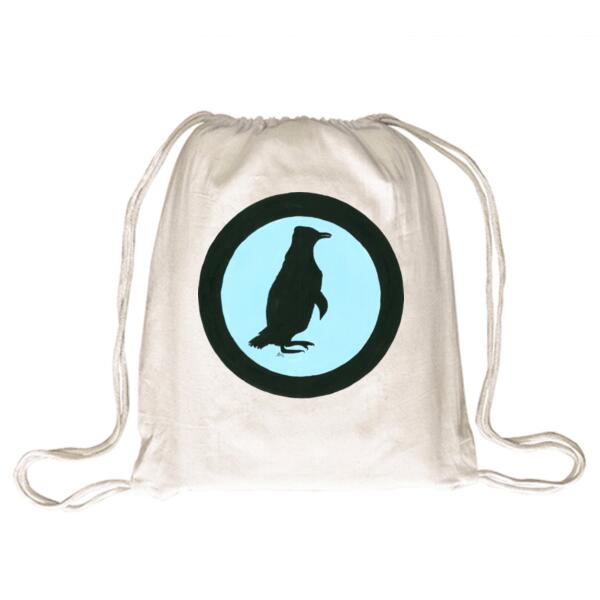 Penguin Crossing Drawstring Backpack Thumbnail