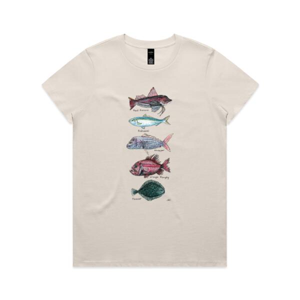 NZ Native Fish - AS Colour Womens Maple Tee Thumbnail