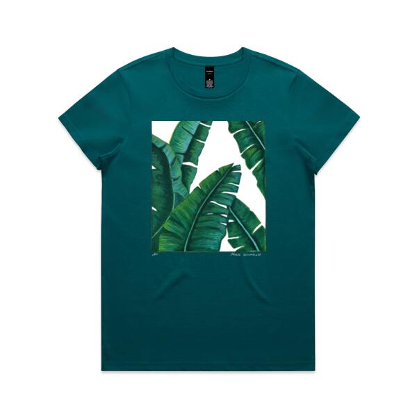Banana Leaves - AS Colour Womens Maple Tee Thumbnail